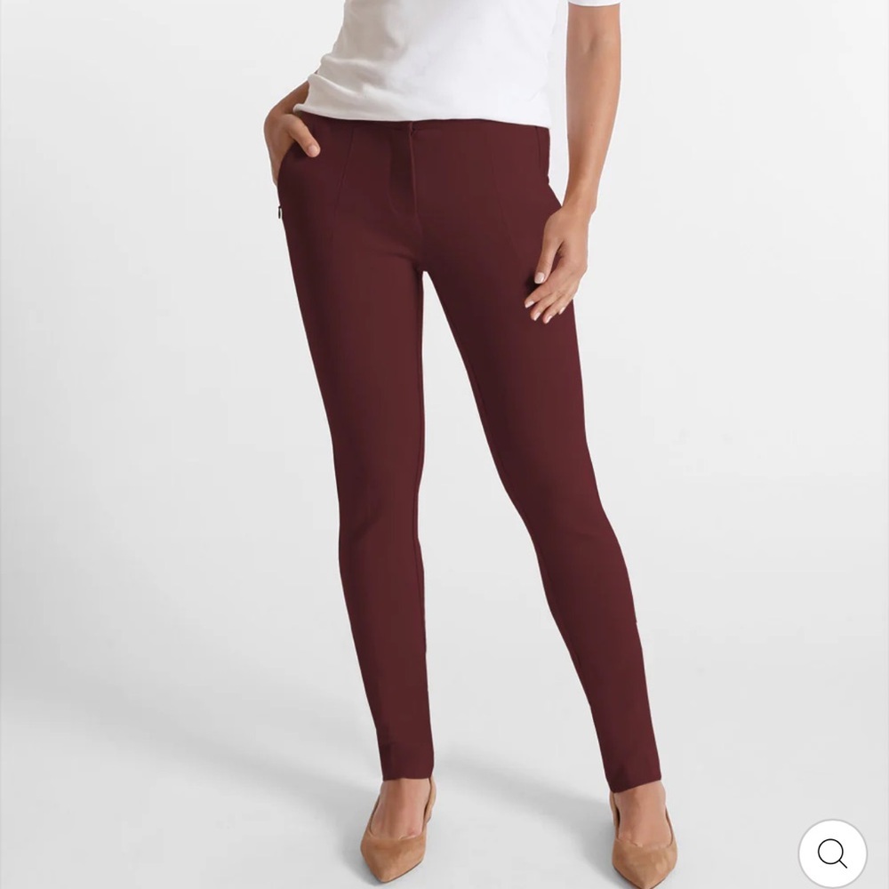 PEACE OF CLOTH WILLOW SLIM PANT PARAMOUNT‎ KNIT SZ 8 Burgundy NWOT